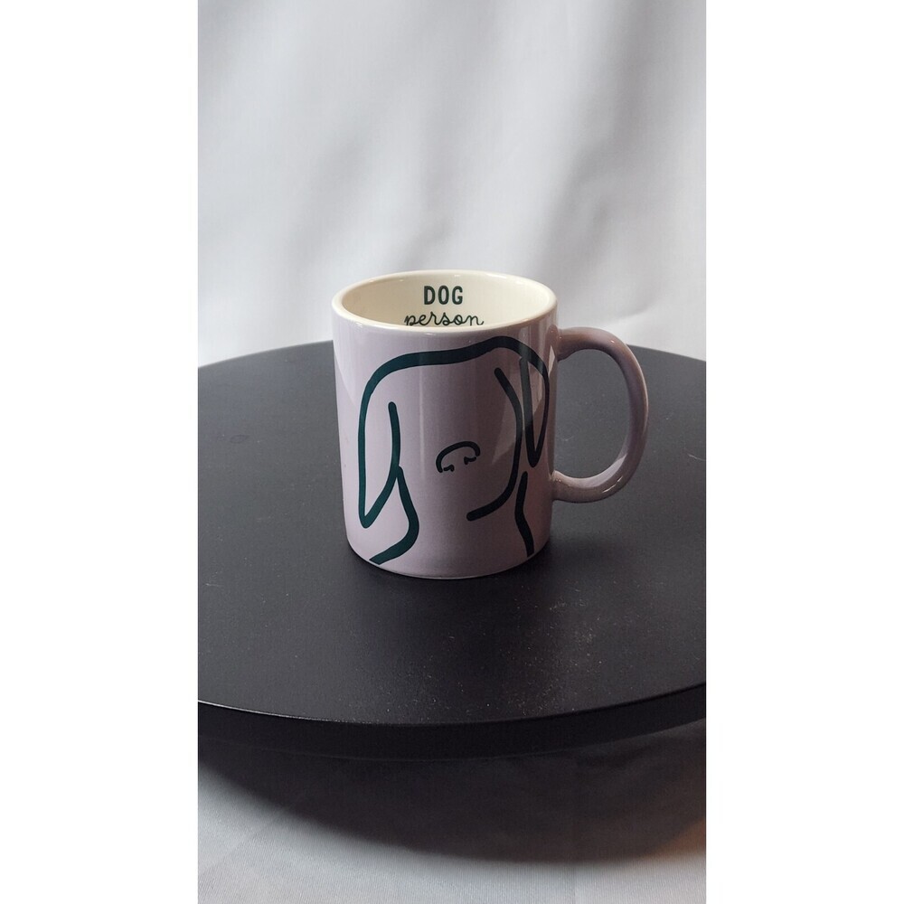 Dog Person 15oz Stoneware Coffee Mug Tea Cup Dog Sketch Sihouette Purple Dog Mom